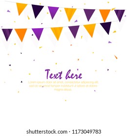 Carnival Background with Flags Garlands and Serpentine