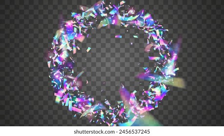 Carnival Background. Glare Colourful Illustration. Pink Disco Burst. Transparent Effect. Neon Tinsel. Falling Poster. 3d Concept. Digital Dust. Purple Carnival Background