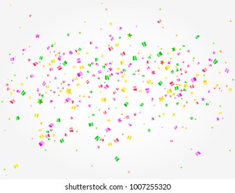 Carnival background with many confetti in the middle