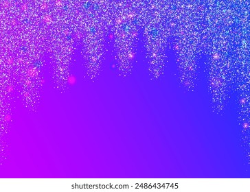 Carnival Background. Rainbow Glitter. Purple 3d Effect. Digital Banner. Disco Concept. Light Surprise Cristals. Carnaval Serpentine. Falling Dust. Blue Carnival Background