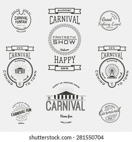 Carnival badges logos and labels for any use, on a white background