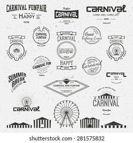 Carnival badges logos and labels for any use, on a white background