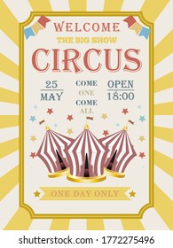 Cartel del carnaval. Invitación al circo. Ilustración vectorial.