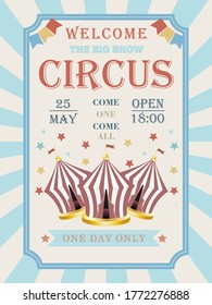 Carnival banner. Circus invitation. Vector illustration.