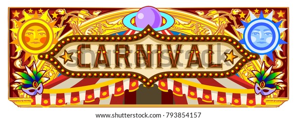 Carnival Banner Circus Template Circus Vintage Stock Vector Royalty Free 793854157