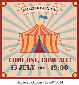 Carnival banner. Circus. Circus tent