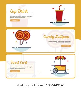 Carnival Banner Collection with Outline Filled Style