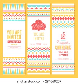 Carnival banner collection. Vector illustration