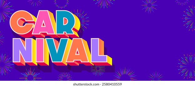 Carnival banner coloful modern typography style