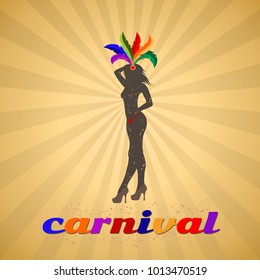 Carnival banner, traditional costume parade show, vector illustration