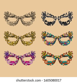 Carnival beautiful mask collection. Carnival masks