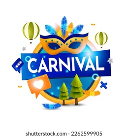 Carnival Blue theme. Vector Illustration template