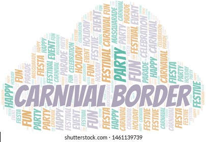 Carnival Border word cloud vector made with text only