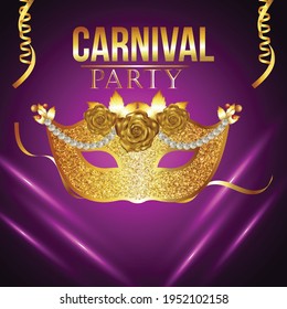 Carnival brazilian event background with circus tent with mask