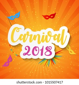 Carnival Brochure Template for Brazil Carnival in South America. Celebration Greeting Card Backround. Vecor Illustration EPS10