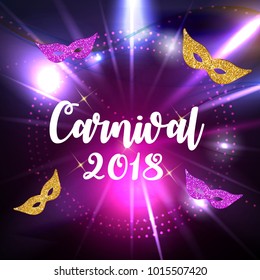 Carnival Brochure Template for Brazil Carnival in South America. Celebration Greeting Card Backround. Vecor Illustration EPS10