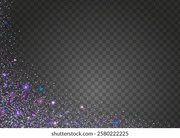 Carnival Burst. Happy Birthday Template. Iridescent Paper. Purple Laser Background. Glare Concept. Holographic Serpentine. Digital Dust. Modern Design. Blue Carnival Burst