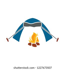 carnival camping tent isolated, Dome tent, Camping Equipment. festival tent