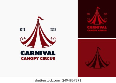 Carnival Canopy Circus Logo Template captures the excitement and whimsy of the circus, ideal for entertainment and event companies. Layered EPS Vector