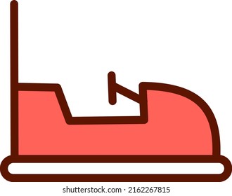 Carnival car bumping, illustration, vector on a white background.
