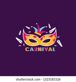 Carnival card or banner with typographic design Vector illustration. - Vector