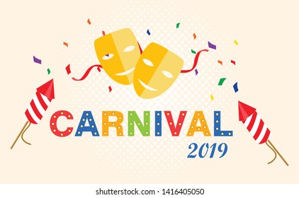 Carnival card or banner. Typography design