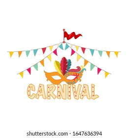 Carnival card or banner typography vector illustration 