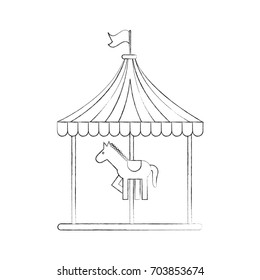 carnival carousel isolated icon