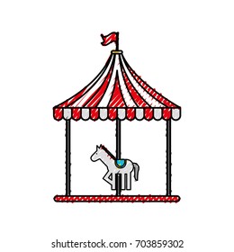 carnival carousel isolated icon