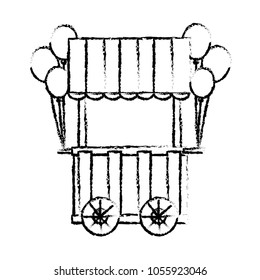 carnival cart booth wheel balloons decoration