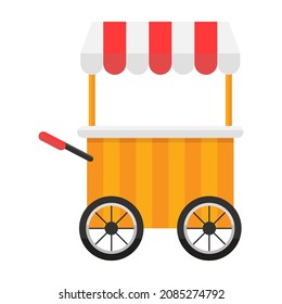 carnival cart flat clipart vector illustration