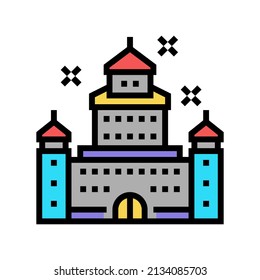 carnival castle amusement park color icon vector. carnival castle amusement park sign. isolated symbol illustration
