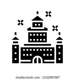carnival castle amusement park glyph icon vector. carnival castle amusement park sign. isolated contour symbol black illustration