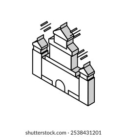 carnival castle amusement park isometric icon vector. carnival castle amusement park sign. isolated symbol illustration