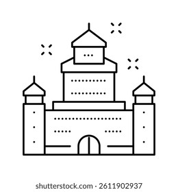 carnival castle amusement park line icon vector. carnival castle amusement park sign. isolated contour symbol black illustration