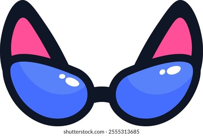 Carnival Cat Glasses For Purim Vector Illustration