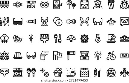 Iconos de carnaval y celebración Icono de Vector simple. Plantilla de diseño de símbolos de ilustración para elemento de interfaz de usuario móvil de Web.