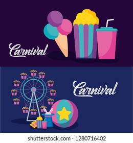 carnival celebration infographic icons