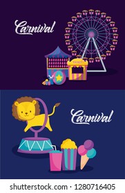 carnival celebration infographic icons