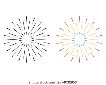 Carnival celebration lights symbol, Fireworks colorful and black icon