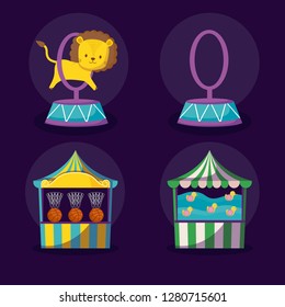 carnival celebration set icons