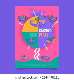 Carnival celebration vertical poster template. - Vector.