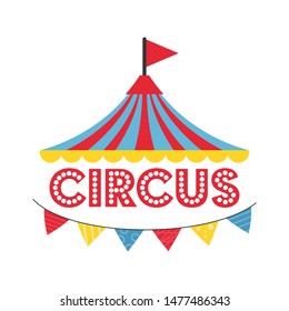 Carnival circus banner vector illustration. Circus theme.