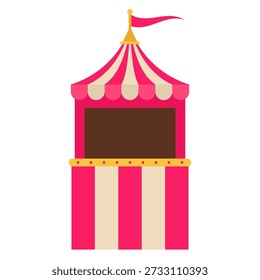 Carnival Circus Booth With Striped Canopy Festival Vector Illustration