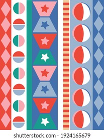 Carnival Circus Bright Festive Pattern- Vector