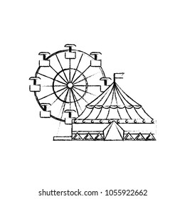 Carnival Circus Festival Tent Ferris Wheel Stock Vector (Royalty Free ...