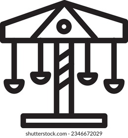 Carnival Circus Round Outline Icon