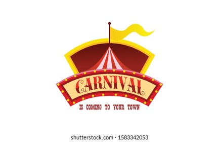 Carnival Circus Sign Fun Amusement Performance Logo Vector