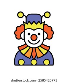 Carnival clown character vector illustration