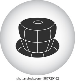 Carnival or clown or Mardi Gras hat symbol simple silhouette icon on background